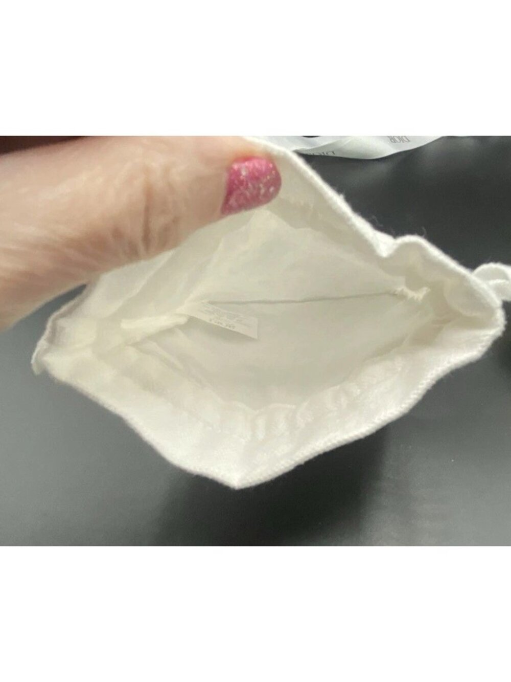 Dior Beaute Beauty White Cotton Drawstring Pouch Bag with Satin Ribbon 54 Inch - Picture 12 of 16